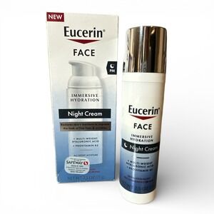 Eucerin Face Immersive Hydration Night Cream 2.5 oz Hyaluronic Acid Restore NIB